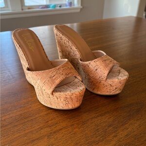Lulus Cork Wedge Sandal size 6